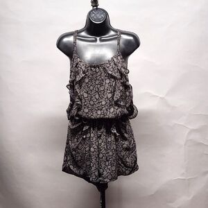 Rebecca Taylor Slate and Gray Floral Romper